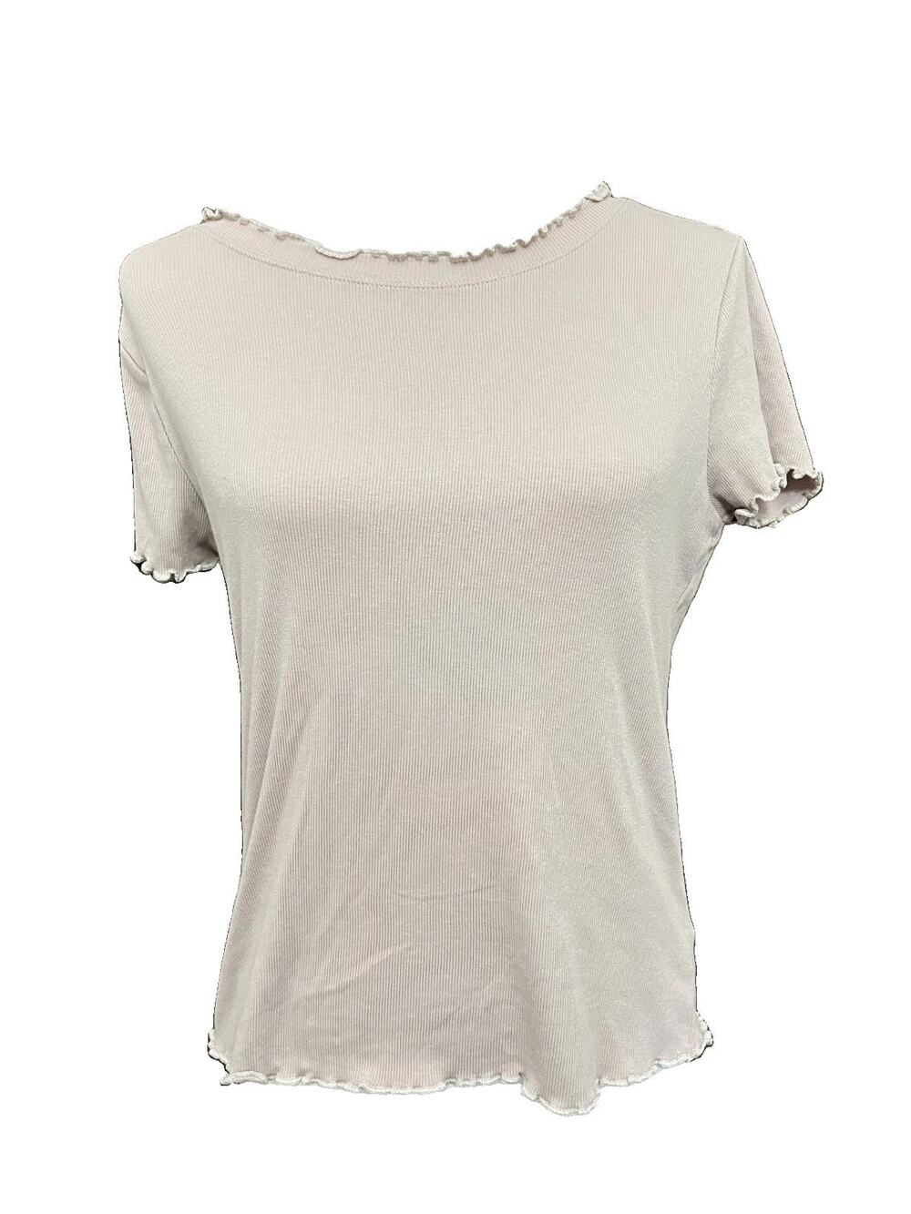 Women's C&C California Best Fit Medium (See Measurements) Pink Ribbed Tee Shirt